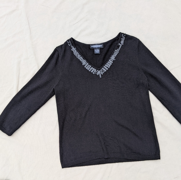 2 Sweaters: LOFT Black & White and World Republic Black - Picture 9 of 15